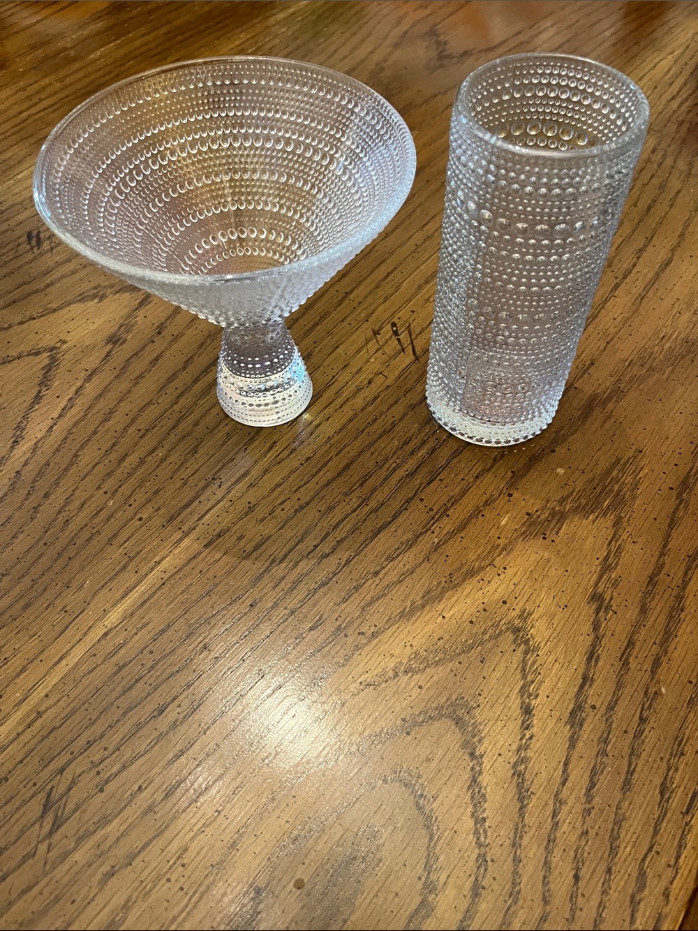 Clear‎ Hobnail Glass Martini and Highball glass set